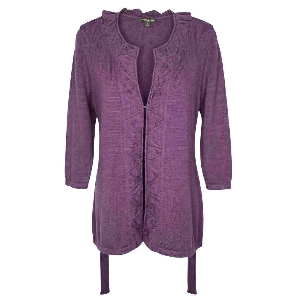 Classique Entier Atelier Women's 100% Merino Wool cardigan Sweater Purple size S